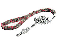 4 ft Braided nylon dog leash with chain for Mastiff show