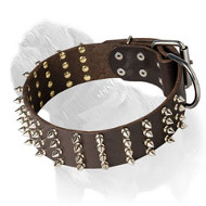 Eye-Catching Mastiff Dog Collar with 4 Rows of Spikes Eye-Catching Mastiff Dog Collar with 4 Rows of Spikes