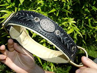 Royal Nappa Padded Hand Made Leather dog collar-large/big collar