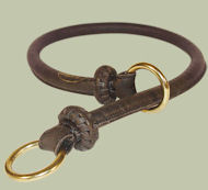Round Leather Slip Collar-Rolled Choke Collar for Mastiff