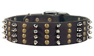 Mastiff Spike Studded Collar/2 inch wide Leather Studs collar