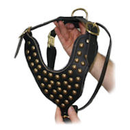 Studded Walking dog harness for Mastiffs- leather dog harness