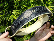 Royal Nappa Padded Hand Made Leather dog collar-large/big collar