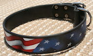American Mastiff Leather Collar - Handpainted best dog collar