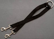 Stitched nylon coupler leash for walking 2 dogs