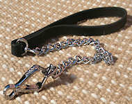 Exclusive slip dog leash with leather handle (Made in Germany)
