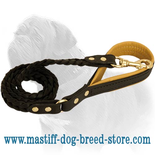 Easy to operate leather Mastiff leash