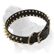 2 Rows Spiked Leather Mastiff Dog Collar 2 Rows Spiked Leather Mastiff Dog Collar