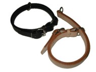 Leather choke-dog collar-made of double layer of leather