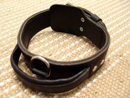 Training leather agitation dog collar with handle