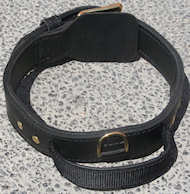 2 ply leather dog collar with handle - Mastiff training collar