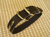 Leather dog collar with id tag- leather collar with name tag