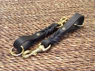 Short leather dog leash (pull tab leash)-dog lead