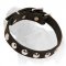 Decorative Leather Dog Collar with Nickel Studs for Walking Mastiffs, Puppies and Small Breed Dogs