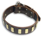 GENUINE LEATHER DOG COLLAR 1 1/2'' wide for Mastiff