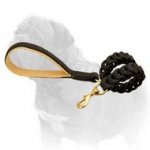 Easy in Operation Multitasking Leather Canine Leash for Mastiff Breed