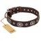 "Extra Pizzazz" FDT Artisan Adorned Brown Leather Mastiff Collar