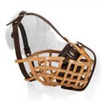 Easy to Breathe Mastiff Leather Basket Muzzle - Best for Agitation Training