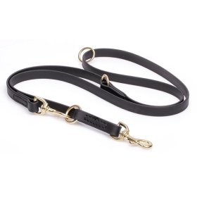 Multipurpose Black Biothane Mastiff Leash for over 7 Different Activities