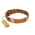 "Perfect Blend" FDT Artisan Tan Leather Mastiff Collar 1 1/2 inch (40 mm) wide
