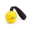 Inflatable Leather Ball Dog Toy With Handle - Neon Yellow - 3.25" (8 cm)