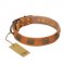 "Magic Amulet" FDT Artisan Tan Leather Mastiff Collar with Oval Studs