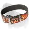 Handpainted Leather Dog Collar for Mastiff Walking and Training
