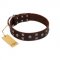 "Brown Shadow" Designer Handmade FDT Artisan Brown Leather Mastiff Collar