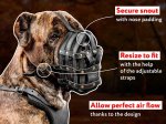 Mastiff Delicate Leather Cage Muzzle - Excellent Air Circulation Variant