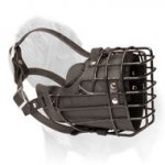 Leather Padded Wire Cage Muzzle with Rubber Coating for Winter Mastiff Agitation Training
