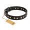 "Jewelry Peas" FDT Artisan Decorated Black Leather Mastiff Collar