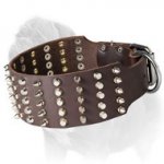 Super Wide Top Quality Mastiff Dog Collar with Spikes and Studs