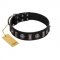 "Silver Spikes" Exclusive FDT Artisan Black Leather Mastiff Collar