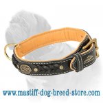 Nappa Padded Mastiff Dog Collar with Handset Leather Braids_1