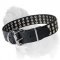 Silver Pyramids Studded Leather Dog Collar for Mastiff Walking