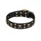 'Jolly Rojer' FDT Artisan Mastiff Leather Dog Collar with Pirate Skulls and Studs - 1 1/2 inch (40 mm) wide