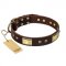 "Rich Fashion" FDT Artisan Decorated Leather Mastiff Collar with Plates and Studs