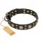 'Baroque Chic' FDT Artisan Studded Black Leather Mastiff Dog Collar