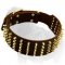 Extra Wide Leather Collar with Gold Color Spikes for Mastiff Walking