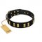 "Glorious Night" FDT Artisan Decorated Black Leather Mastiff Collar
