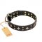 'A La Mode' FDT Artisan Handcrafted Black Leather Mastiff Collar