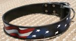 American Flag Dog Collar for Mastiff -Leather usa collar