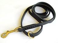 Flat Leather Leash 1/2 inch w/h solid brass for Mastiff