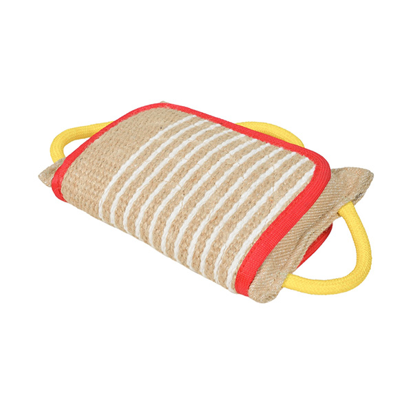 Jute Mastiff bite pad with 3 comfy handles