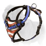 Mastiff Harness for Attack Work Painted with Patriotic Symbols