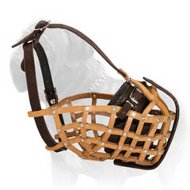 Easy to Breathe Mastiff Leather Basket Muzzle - Best for Agitation Training