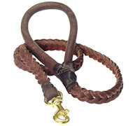 Slot Braided Leather Leash for Mastiff