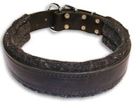 Wide Stitched Leather Dog Collar-D Ring in Front Mastiff