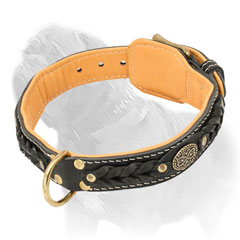 Soft Leather Braided Mastiff Dog Collar