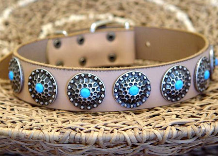 High Quality Dog Collars with blue stones Mastiff